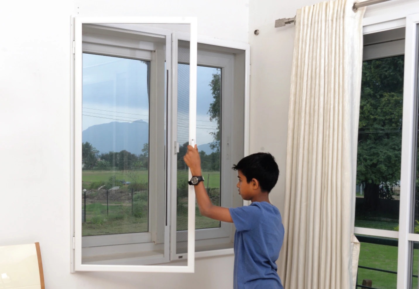 Mosquito net installed on window